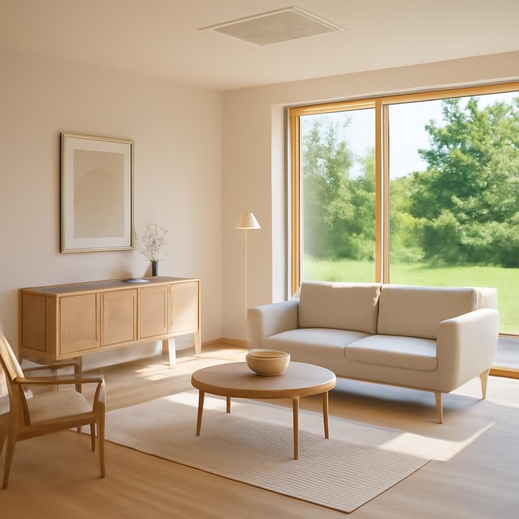 Interieur lumineux maison passive ventilation double flux