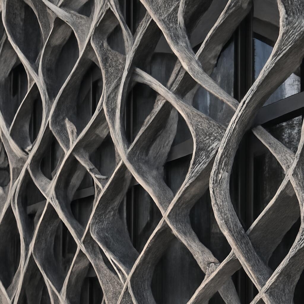 Détail façade paramétrique panneaux maillage architecture contemporaine