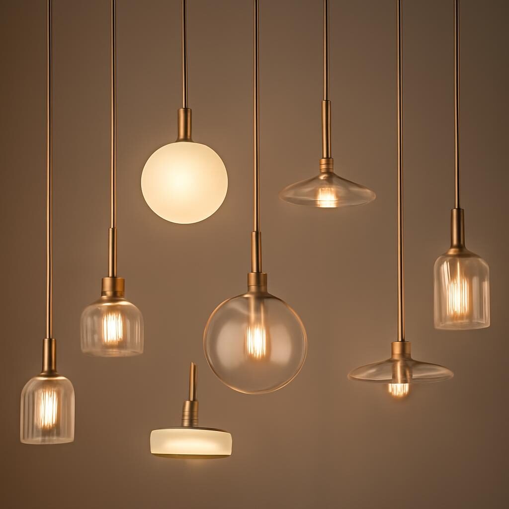 Luminaires designers contemporains : selection de suspensions en showroom