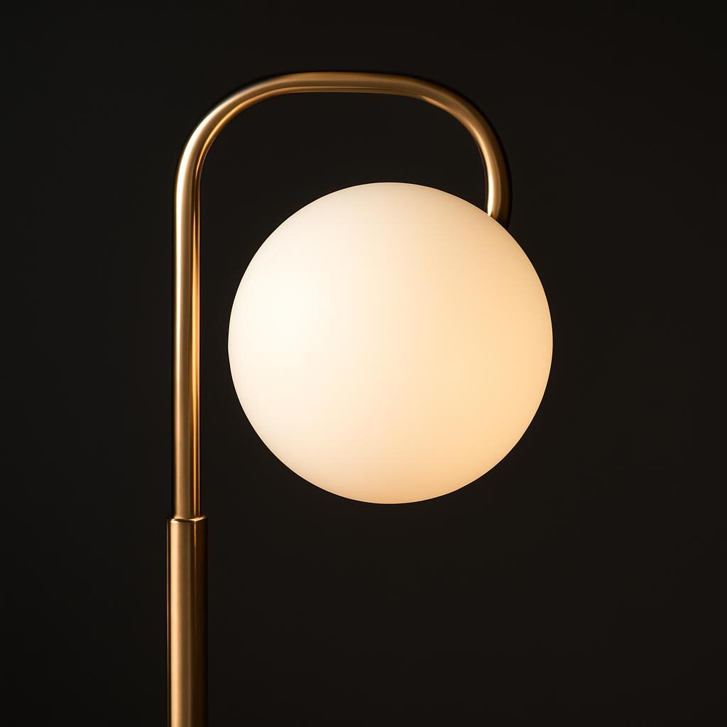 Luminaire designer sculptural en laiton et verre opalin