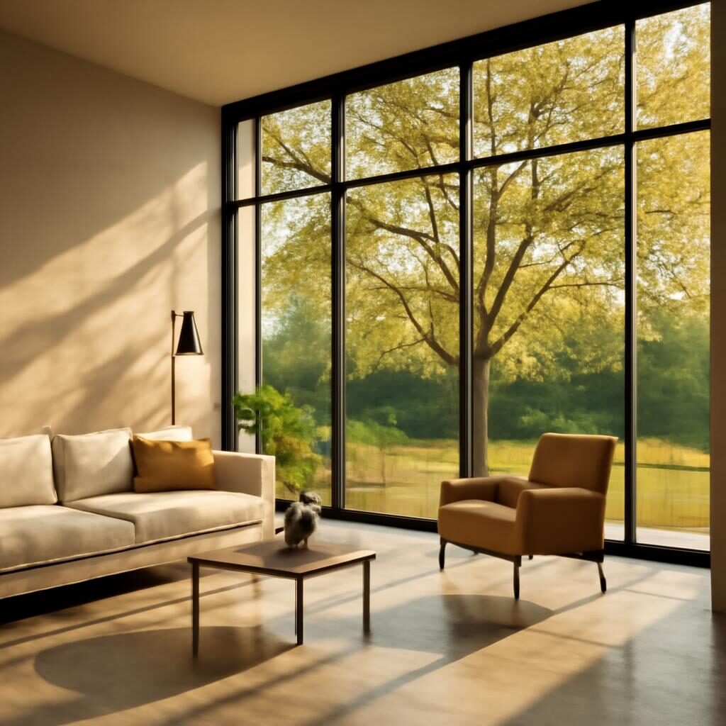 Salon oriente sud beneficiant des apports solaires d'hiver